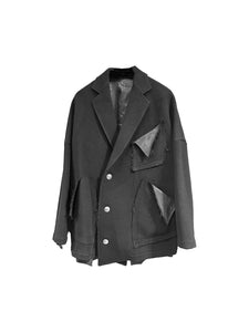 Sulvam - Short Broken Coat - AW25 - BLACK BLACK
